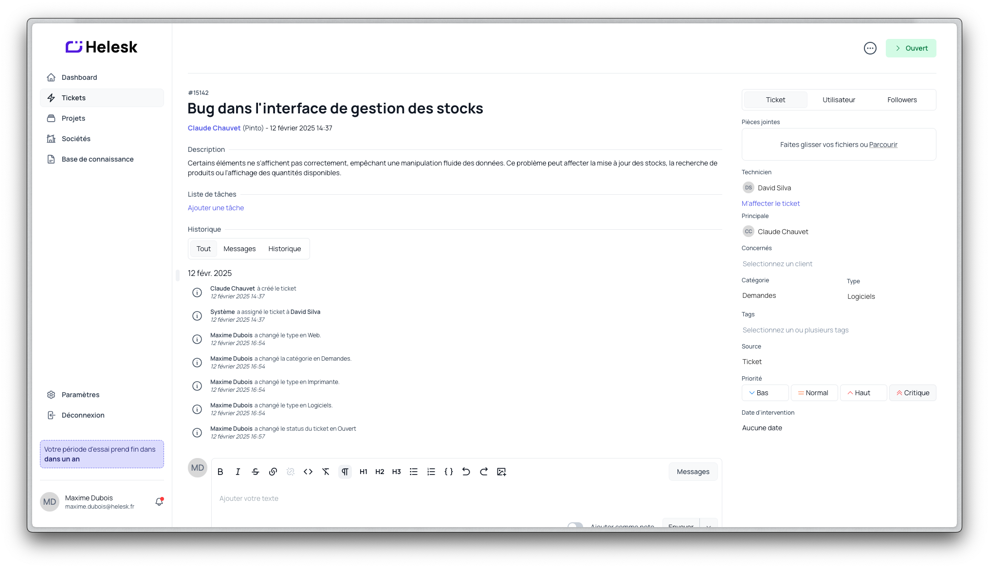 Helesk - Gérer tous les problèmes clients